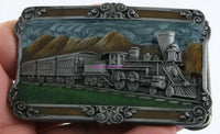Load image into Gallery viewer, 1984 4-4-0 Railroad Belt Buckle - Dave&#39;s Hobby Shop by W5SWL
