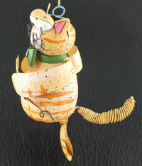 Load image into Gallery viewer, Unique Painted Metal Kitty Critter Decorative Hanging Room Accent Display - Dave&#39;s Hobby Shop by W5SWL
