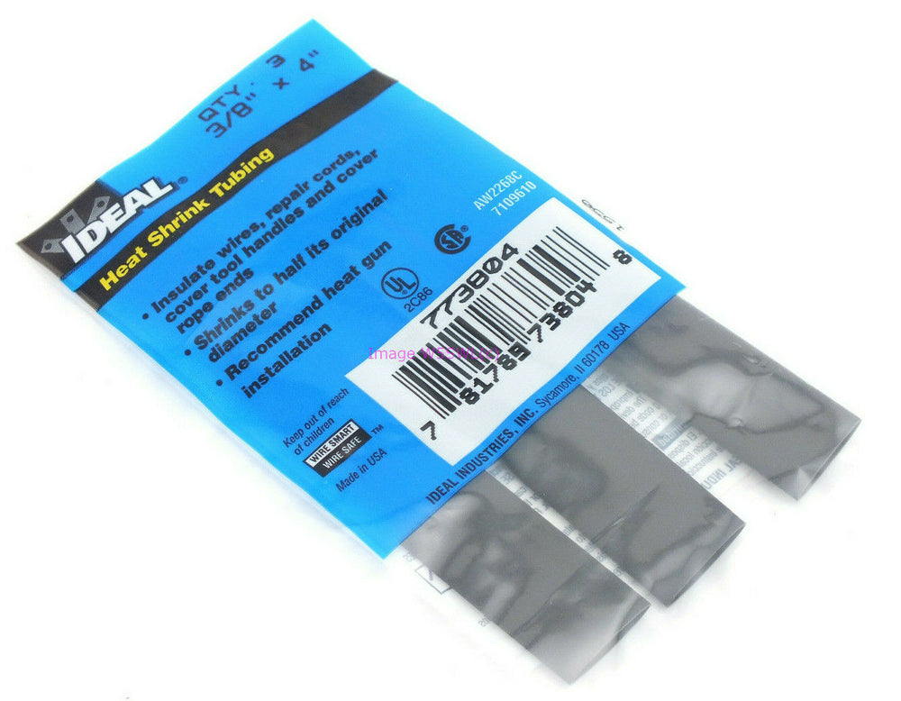 Ideal 3/8" x 4" Heat Shrink Tubing Pack of 3pcs (Diameter Range 3/8" to 3/16") - Dave's Hobby Shop by W5SWL