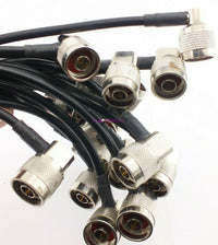 Load image into Gallery viewer, 1 RA N Male to RA SMA Male 11&quot; RG-223 Mil Spec High Performance Jumper - Dave&#39;s Hobby Shop by W5SWL
