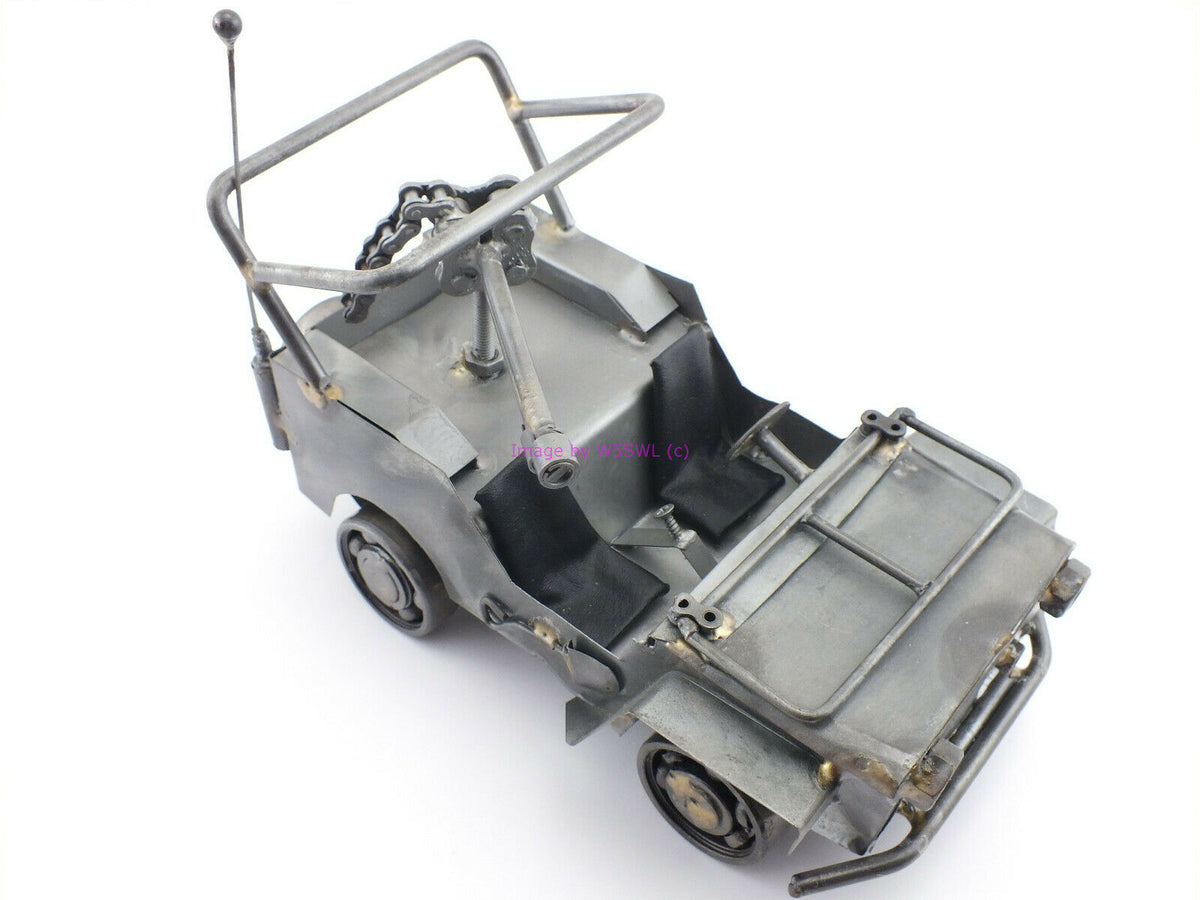 Hand Made Metal Jeep With Moveable Canon and Windshield Frame NOS (bin3) - Dave's Hobby Shop by W5SWL