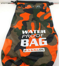Load image into Gallery viewer, Camping Bag Hiking 2-1/2 Gallon Orange Camo Waterproof Roll Top Rip Stop - Dave&#39;s Hobby Shop by W5SWL
