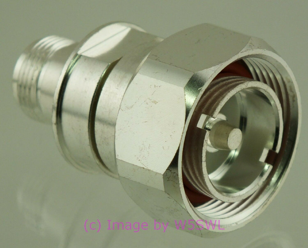 W5SWL 7/16 DIN Male to N Female Silver Connector Adapter - Dave's Hobby Shop by W5SWL