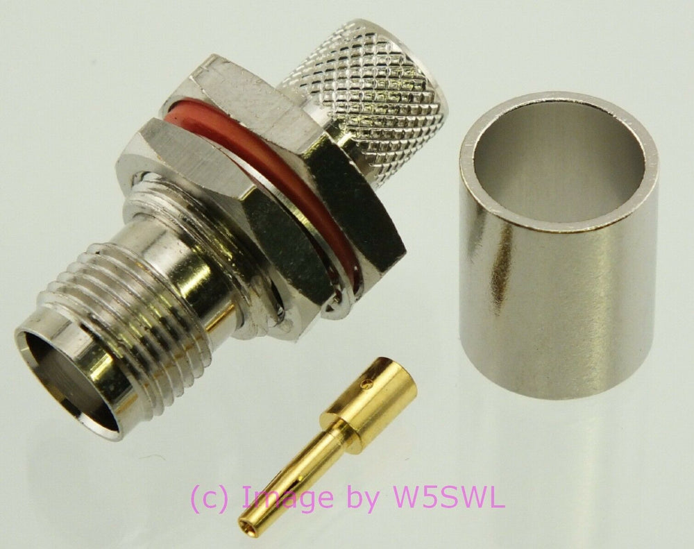 W5SWL Brand TNC Female Coax Connector Bulkhead Chassis Crimp 9913 LMR-400 - Dave's Hobby Shop by W5SWL