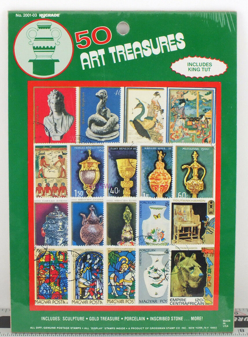 Grossman Stamp Co HyGrade 50 Art Treasures Stamp Set New from old dealer stock - Dave's Hobby Shop by W5SWL
