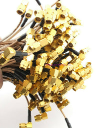 Load image into Gallery viewer, (1) MCX Plug to Right Angle SMA Male RG-316 12&quot; Coax Jumper - Dave&#39;s Hobby Shop by W5SWL
