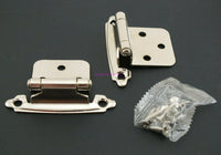 Load image into Gallery viewer, Cabinet Hinges Brushed Nickel Self Closing - One Pair with Mounting Screws Flat - Dave&#39;s Hobby Shop by W5SWL
