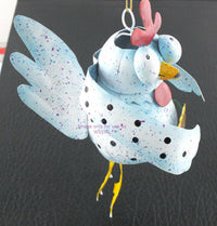 Load image into Gallery viewer, Unique Painted Metal Chicken Critter Decorative Hanging Room Accent Display - Dave&#39;s Hobby Shop by W5SWL

