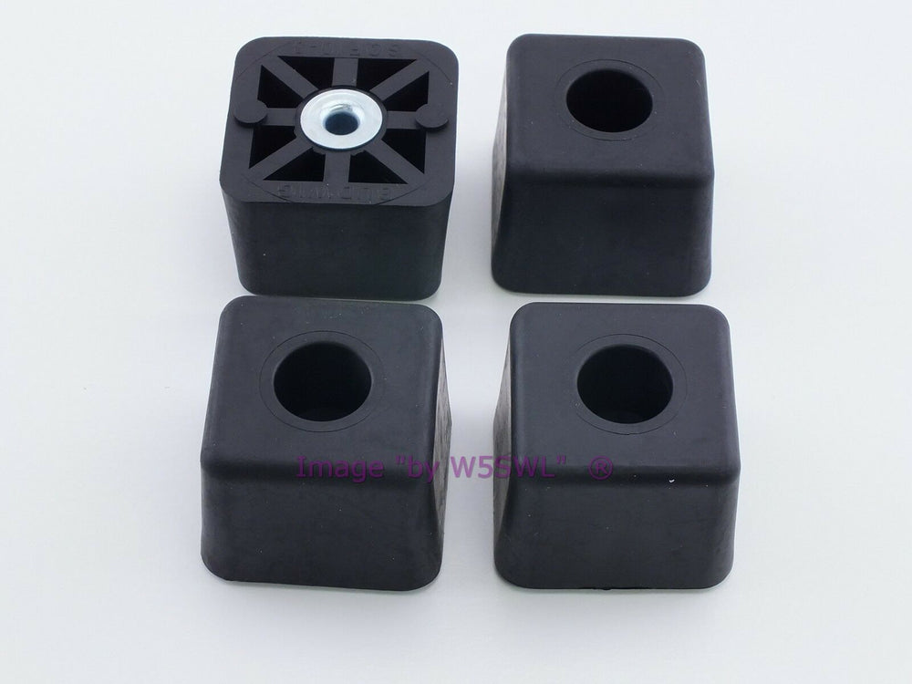 Rubber Feet 1.125" Tall - Steel Bushing Set of 4 Square - Dave's Hobby Shop by W5SWL