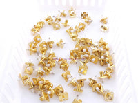 Load image into Gallery viewer, 4 Hole Gold Chassis Mount SMA Female Connector Adapter - - Dave&#39;s Hobby Shop by W5SWL
