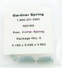 Load image into Gallery viewer, Gardner Precision Compression Spring 23lb/in 0.180 x 0.026 x 0.562 5pcs - Dave's Hobby Shop by W5SWL
