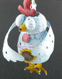 Load image into Gallery viewer, Unique Painted Metal Chicken Critter Decorative Hanging Room Accent Display - Dave&#39;s Hobby Shop by W5SWL
