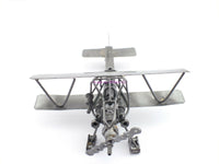 Load image into Gallery viewer, Hand Made Metal Fighting Bi-Plane NOS (bin1) - Dave&#39;s Hobby Shop by W5SWL
