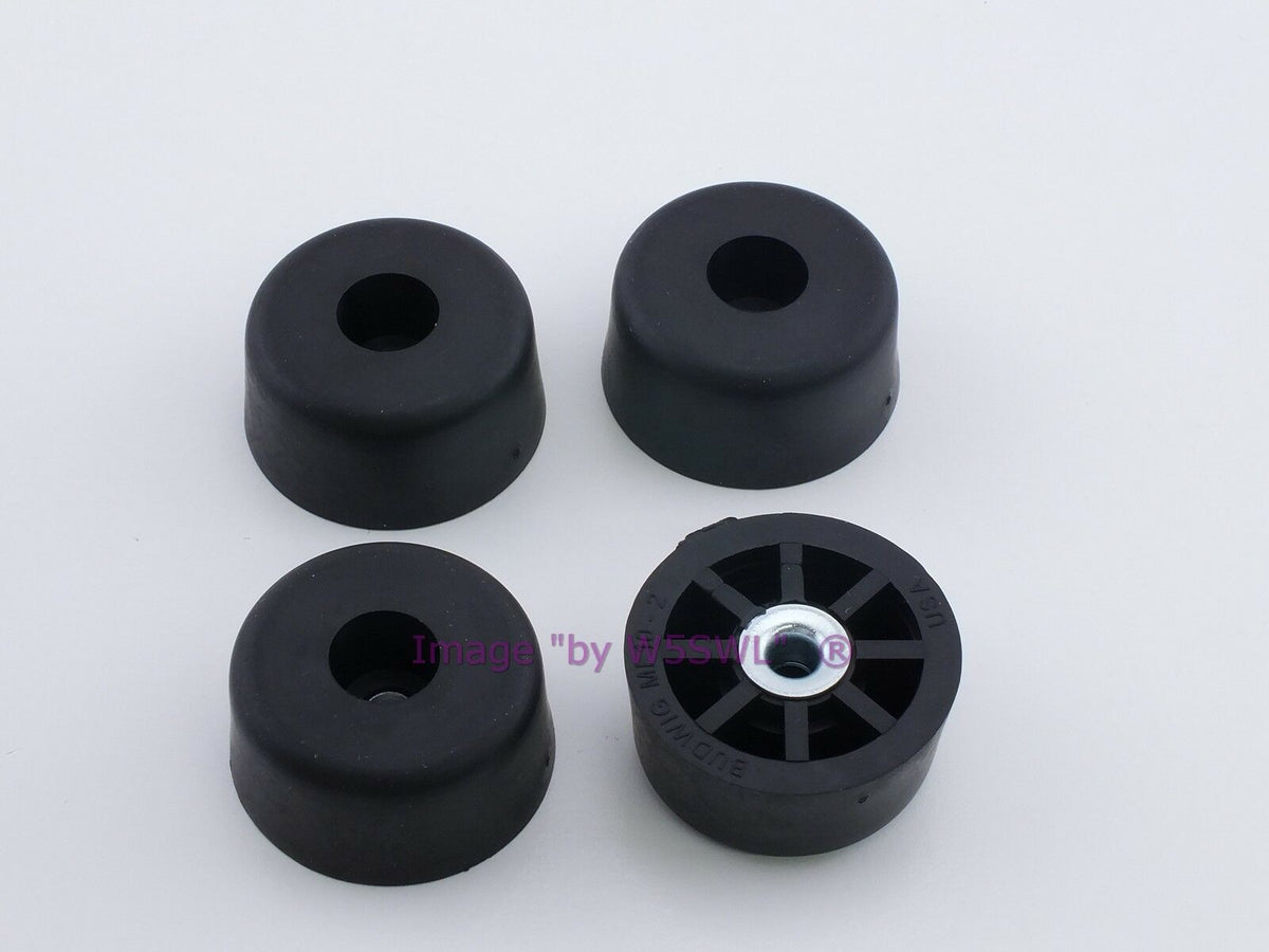 Rubber Feet .750" Tall - Steel Bushing Set of 4 Medium Round - Dave's Hobby Shop by W5SWL