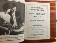 Load image into Gallery viewer, Int Encyclopedia Violin-Keyboard Sonatas Alan Pedigo Arriaga 1979 DJ VERY RARE - Dave&#39;s Hobby Shop by W5SWL
