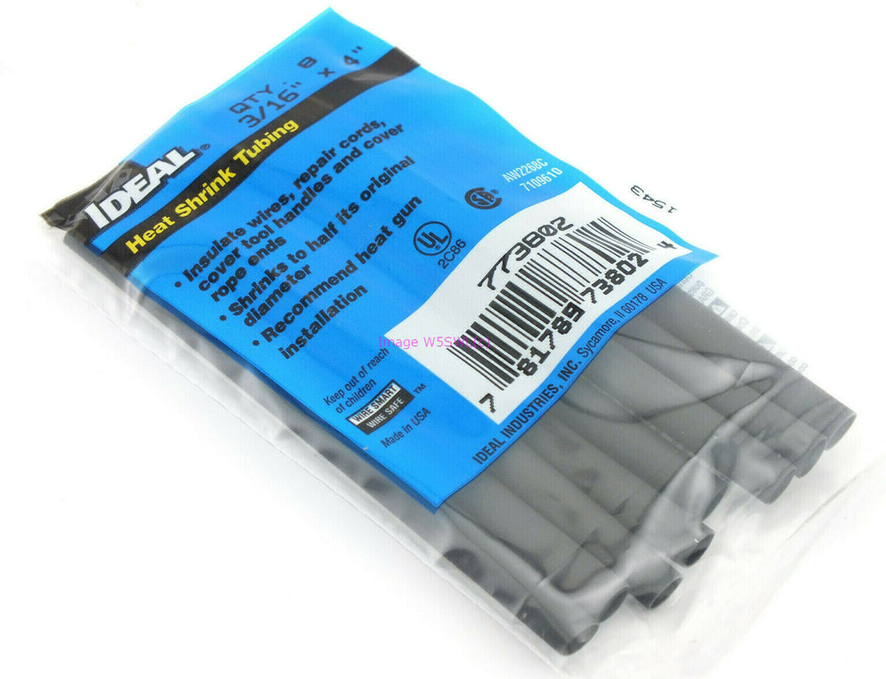 Ideal 3/16" x 4" Heat Shrink Tubing Pack of 8pcs (Diameter Range 3/16" to 3/32") - Dave's Hobby Shop by W5SWL