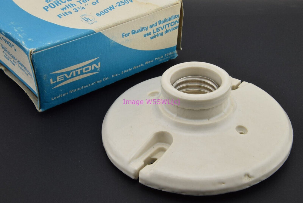 Leviton 9875 Medium Base White Porcelain Lampholder - Dave's Hobby Shop by W5SWL