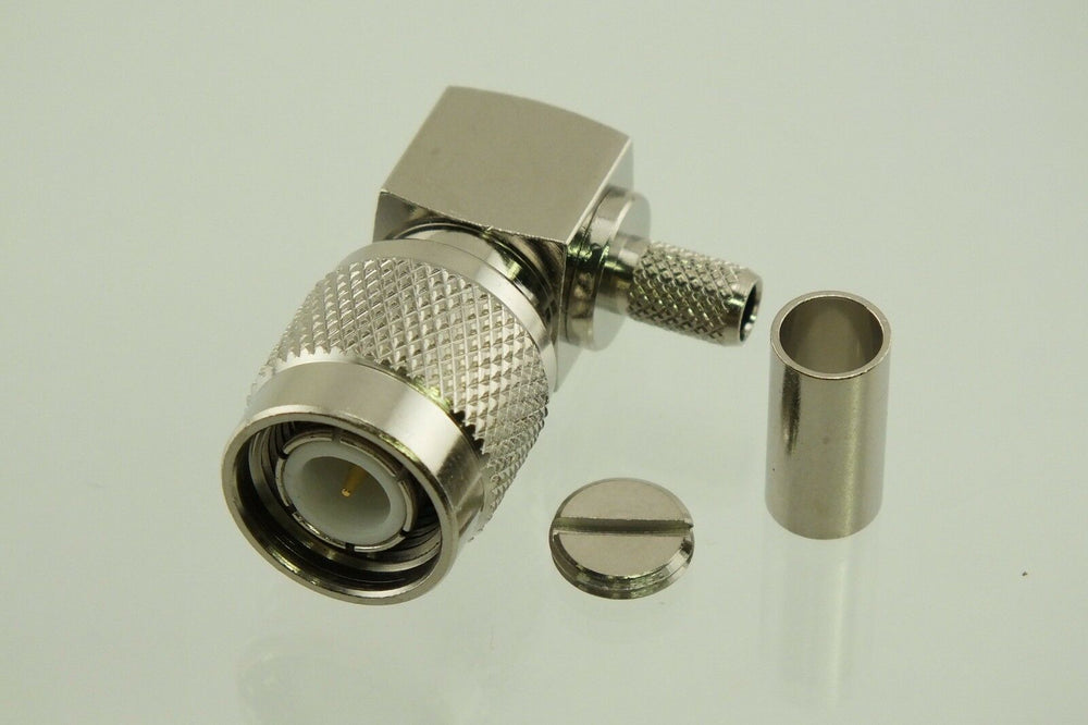 W5SWL TNC Male Coax Connector Crimp 90 Deg RG-58 LMR-195 2-PACK - Dave's Hobby Shop by W5SWL