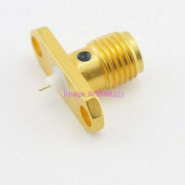 SMA 2-Hole Gold Female Chassis Mounting Connector - Dave's Hobby Shop by W5SWL