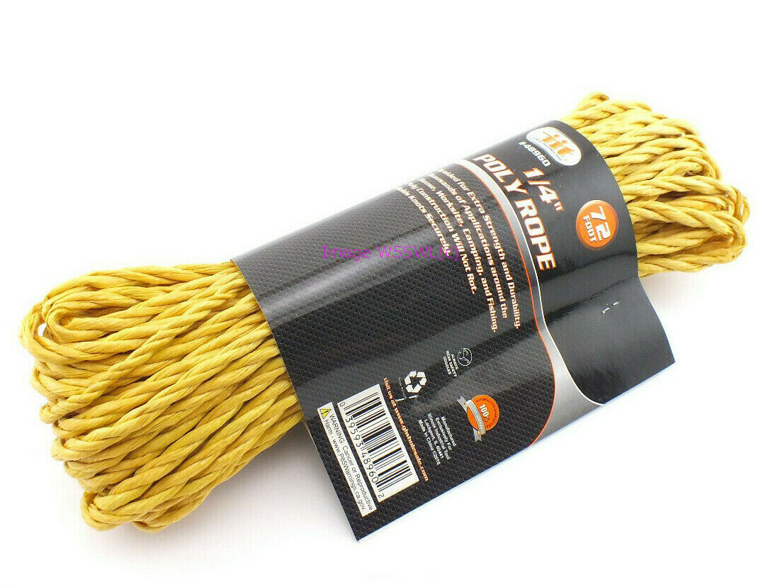 1/4" x 72ft Tan/Yellow Braided Poly Rope Dipole Vee Antenna Support - Dave's Hobby Shop by W5SWL
