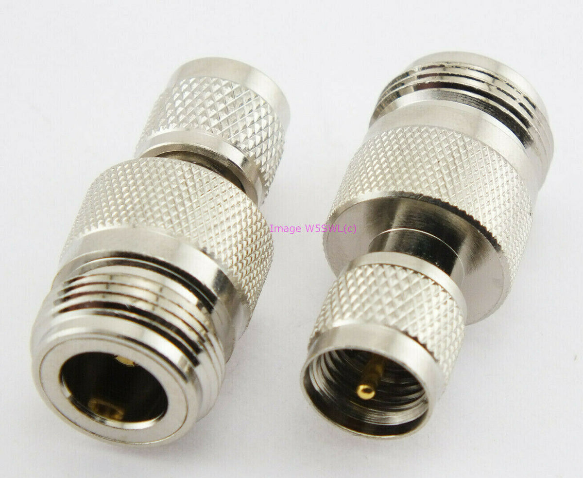 N Female to Mini-UHF Male Coax Connector Adapter - Dave's Hobby Shop by W5SWL