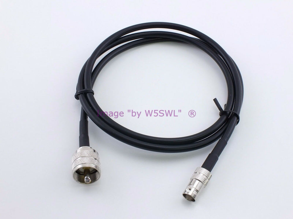 BNC Female to PL-259 RG58 3ft Radio Test Jumper Patch Pigtail Coax Cable - Dave's Hobby Shop by W5SWL