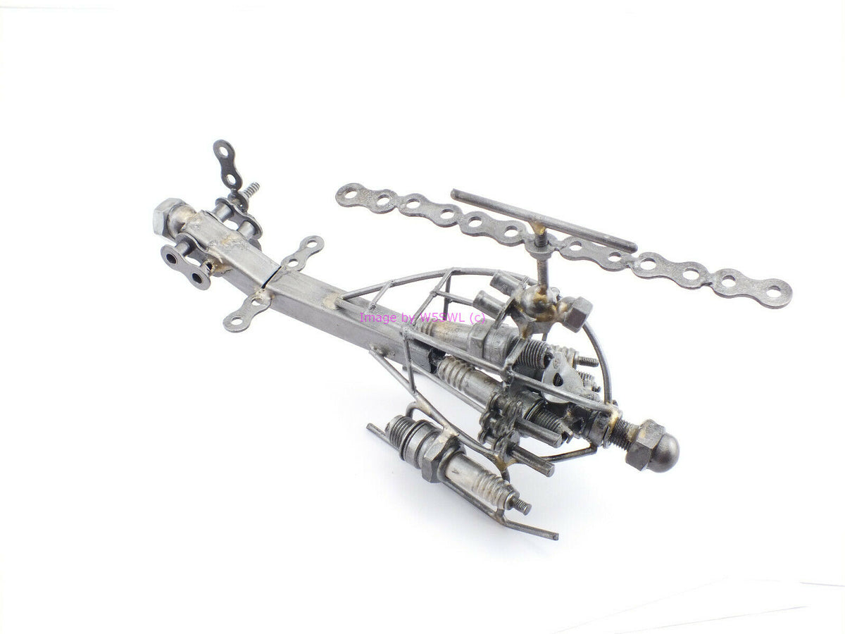 Hand Made Metal Wire Frame Attack Helicopter Collectible Movable Blades (bin2) - Dave's Hobby Shop by W5SWL