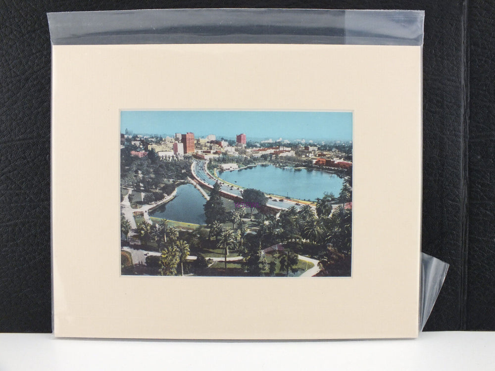 MaCarthur Park and Wilshire Boulevard Los Angeles California Matted Picture - Dave's Hobby Shop by W5SWL