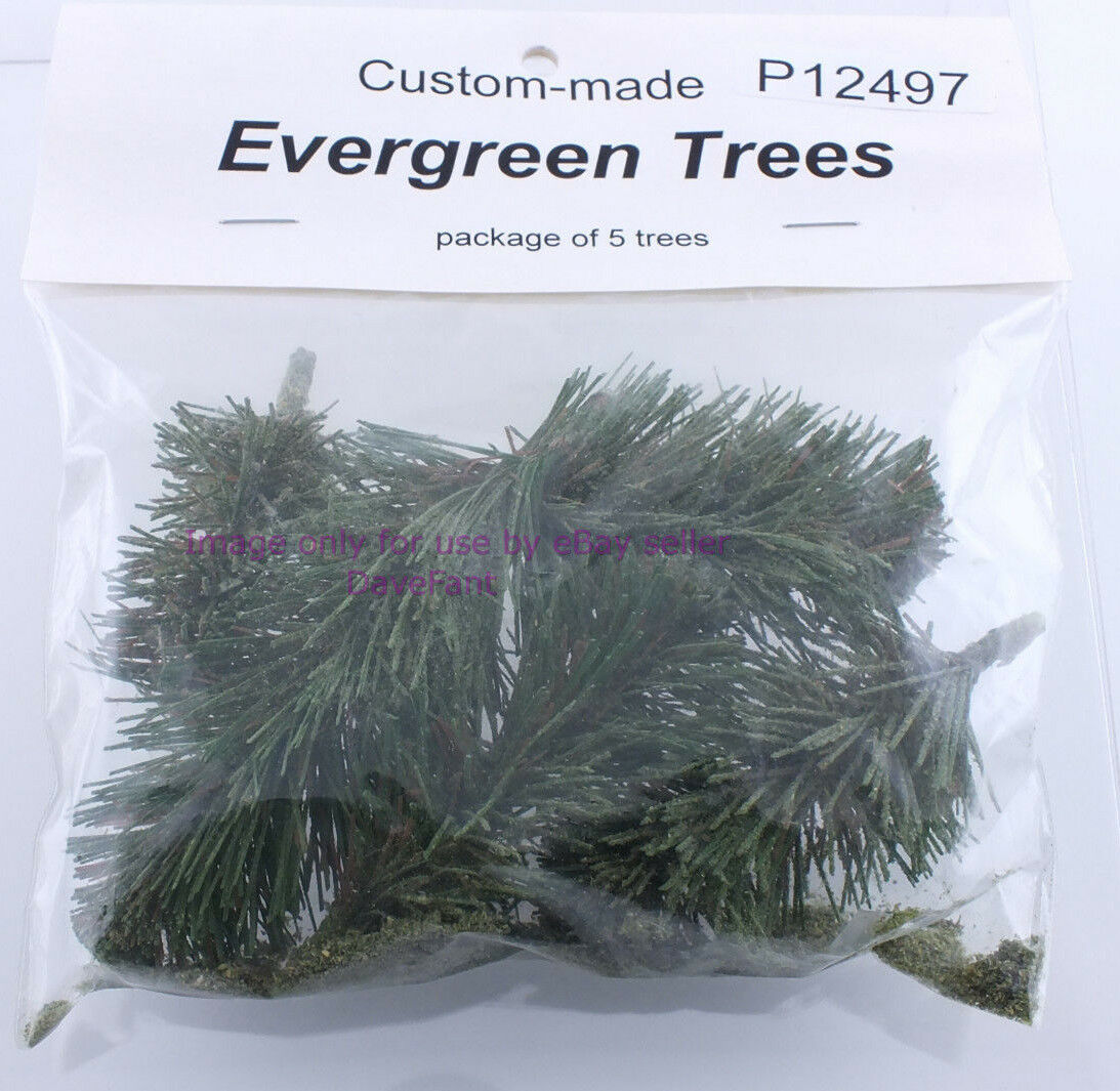 Evergreen Trees Package of 5 Approx 4" Tall New - Dave's Hobby Shop by W5SWL