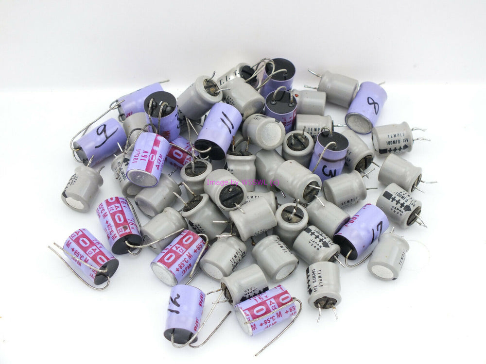 100-MFD 16V Assorted Caps Capacitors From a Ham Estate LOT (bin68) - Dave's Hobby Shop by W5SWL