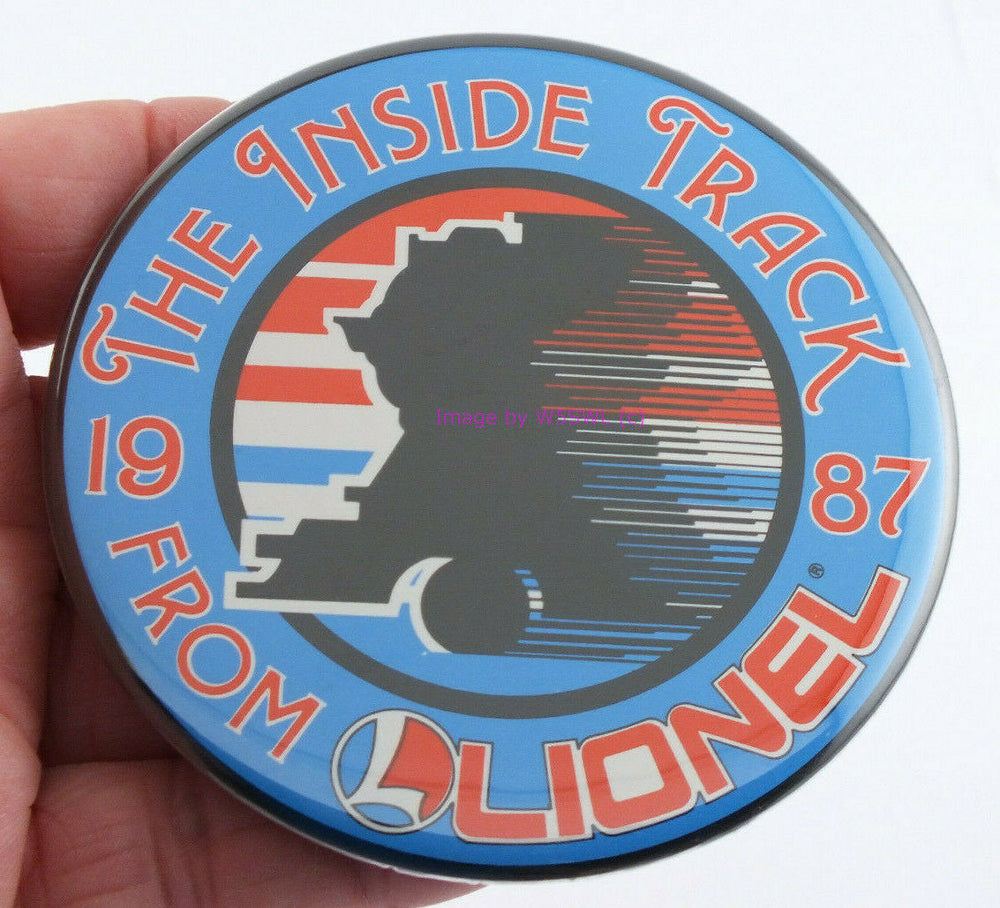 Lionel 1987 The Inside Track Button - Dave's Hobby Shop by W5SWL