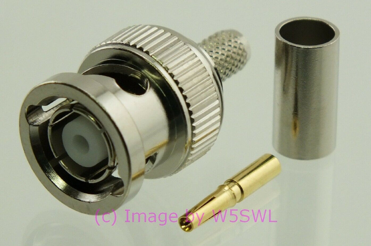 W5SWL Brand BNC Male Coax Connector Reverse Polarity Crimp RG-58 2-Pack - Dave's Hobby Shop by W5SWL