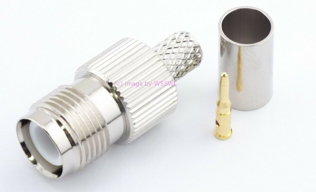 W5SWL TNC Reverse Polarity Female Coax Connector Crimp LMR-240 RG-8X 2-Pack - Dave's Hobby Shop by W5SWL