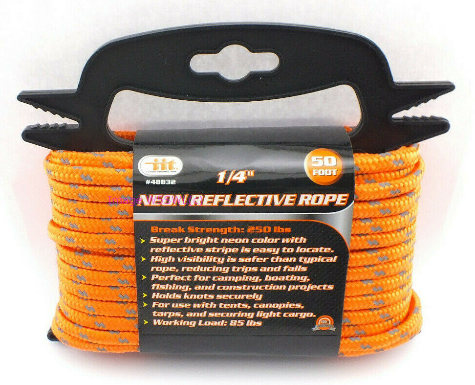 1/4" x 50ft Reflective Rope Hi-Visibility Orange Dipole Antenna Support - Dave's Hobby Shop by W5SWL
