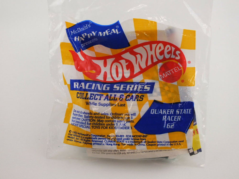 McDonalds Happy Meal Hot Wheels Quaker State #62 1992 NEW in Package Set of 5 - Dave's Hobby Shop by W5SWL