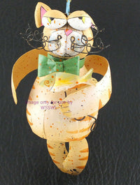 Load image into Gallery viewer, Unique Painted Metal Kitty Critter Decorative Hanging Room Accent Display - Dave&#39;s Hobby Shop by W5SWL
