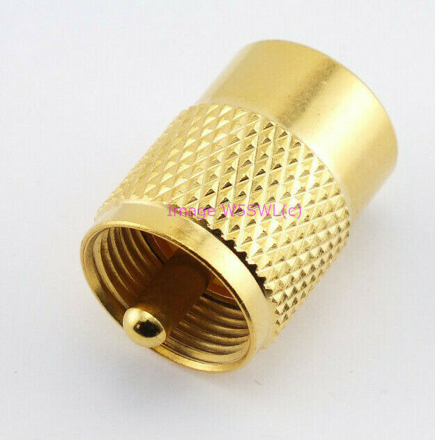 PL-259 UHF Male to Mini-UHF Male Adapter (accepts a MUHF Female) Gold Plated - Dave's Hobby Shop by W5SWL