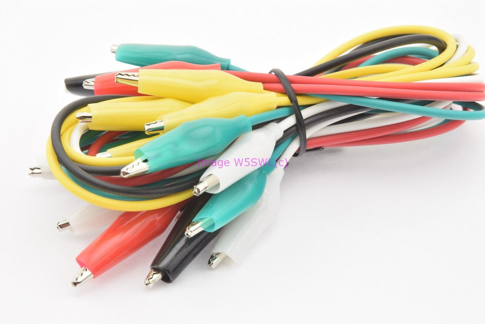 10pcs Test Lead Set - 5 Color - Medium Alligator Clip Size - 2 Of Each Color - Dave's Hobby Shop by W5SWL