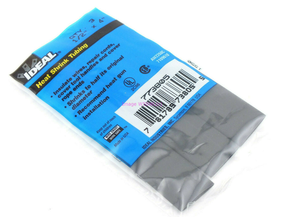Ideal 1/2" x 4" Heat Shrink Tubing Pack of 3pcs (Diameter Range 1/2" to 1/4") - Dave's Hobby Shop by W5SWL