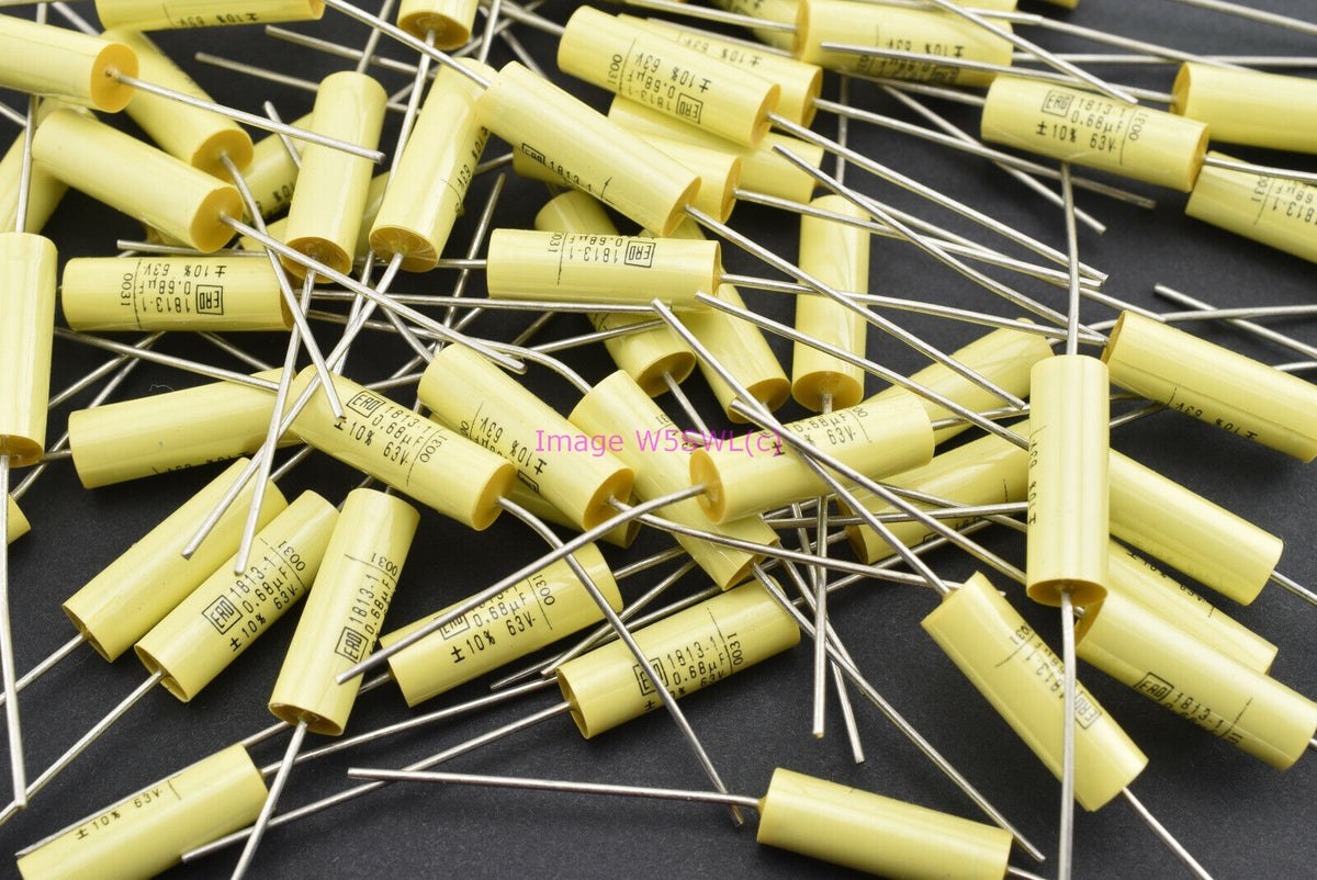25pcs Vishay Roederstein Film Capacitor Axial 0.68MFD 63VDC 10% - You Get 25 PCS - Dave's Hobby Shop by W5SWL