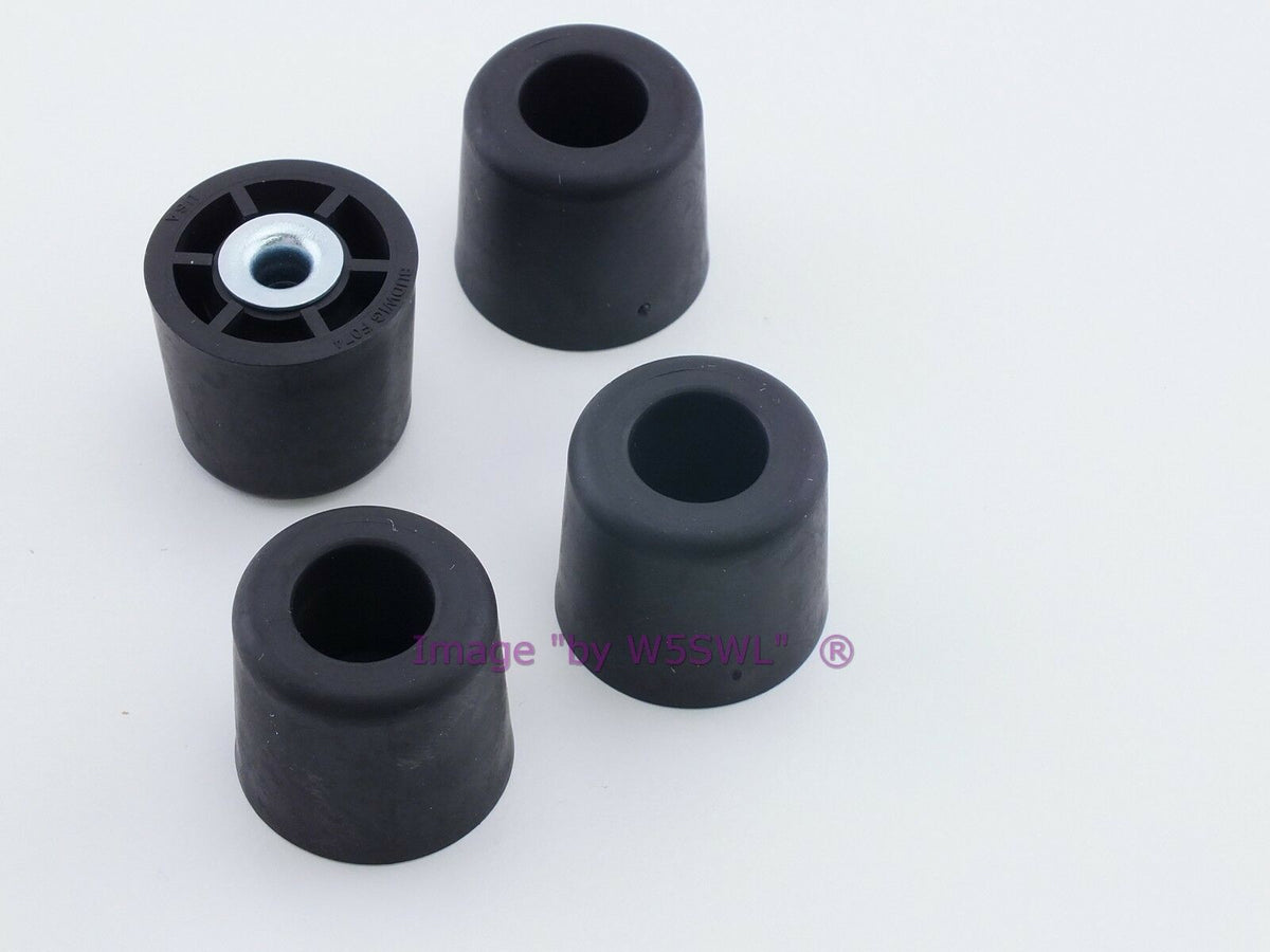 Rubber Feet 1" Tall - Steel Bushing Set of 4 Round - Dave's Hobby Shop by W5SWL