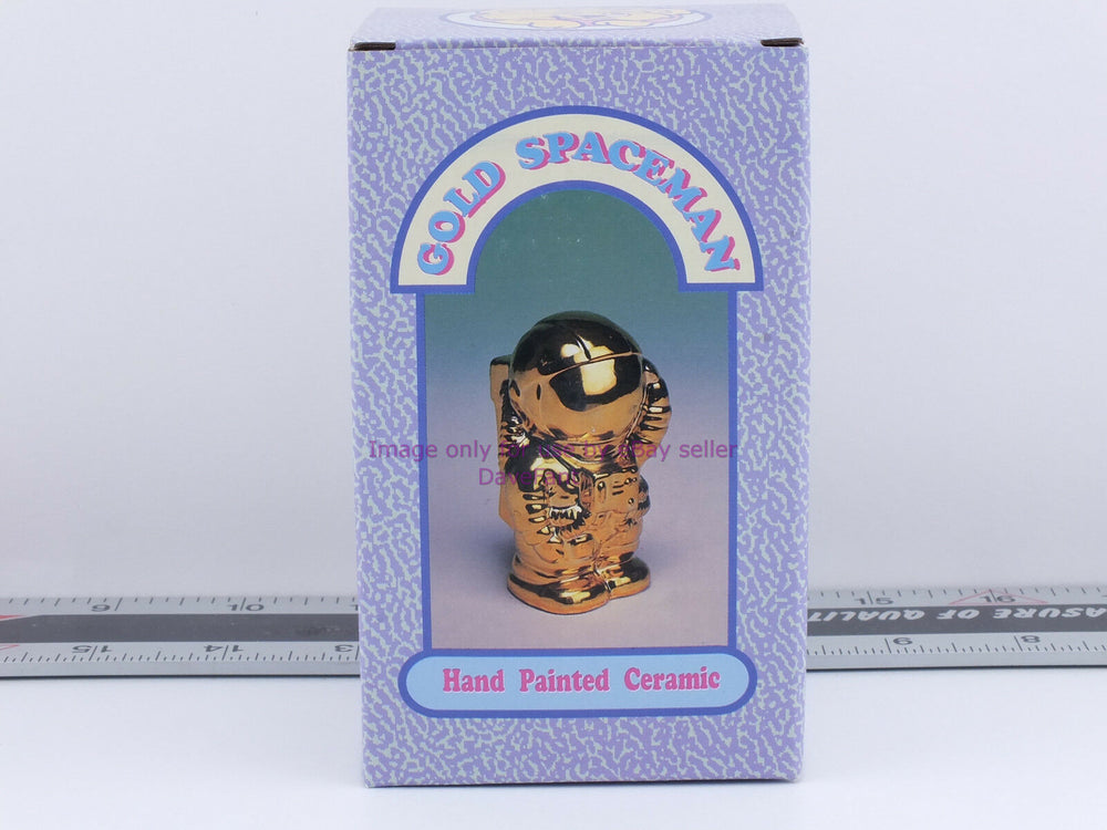SpaceMan Coin Bank Ceramic Gold Tone Hand Painted from 1990 - NEW - Dave's Hobby Shop by W5SWL