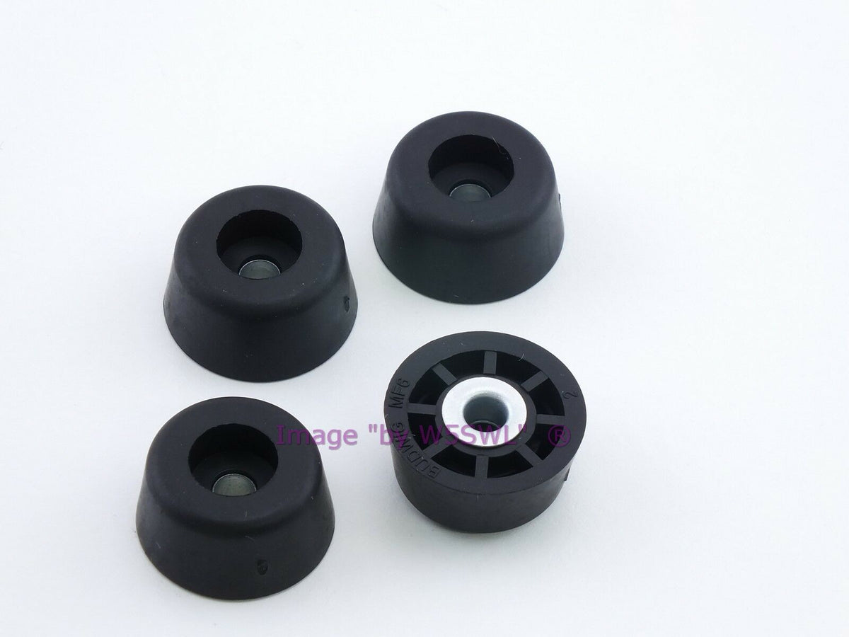 Rubber Feet .375" Tall - Steel Bushing Set of 4 Medium Round - Dave's Hobby Shop by W5SWL