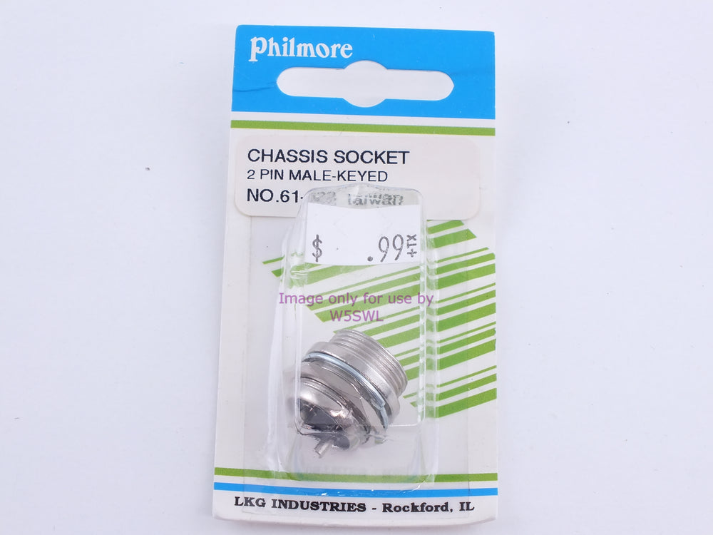 Philmore 61-622 Chassis Socket 2 Pin Male-Keyed (bin107) - Dave's Hobby Shop by W5SWL