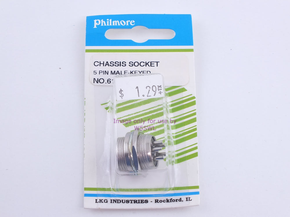 Philmore 61-625 Chassis Socket 5 Pin Male-Keyed (bin107) - Dave's Hobby Shop by W5SWL
