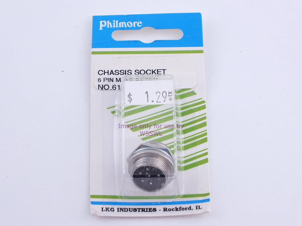 Philmore 61-626 Chassis Socket 6 Pin Male-Keyed (bin107) - Dave's Hobby Shop by W5SWL
