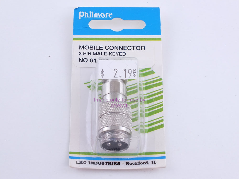 Philmore 61-633 Mobile Connector 3 Pin Male-Keyed (bin107) - Dave's Hobby Shop by W5SWL