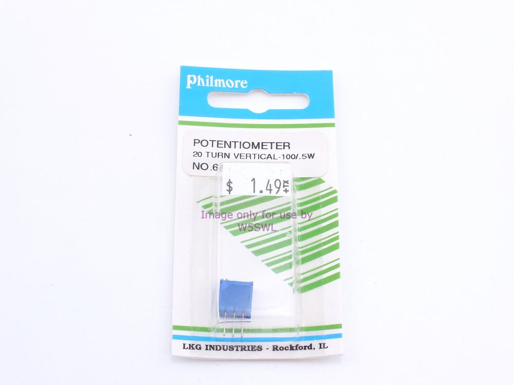 Philmore 68-100 Potentiometer 20 Turn Vertical-100/.5W (bin63) - Dave's Hobby Shop by W5SWL