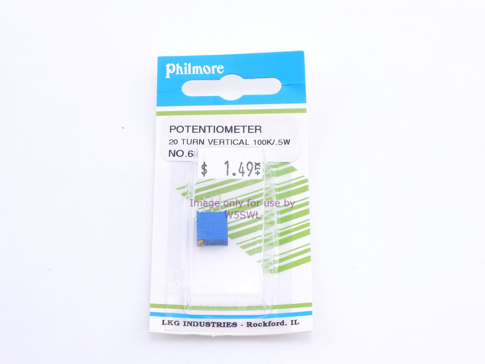 Philmore 68-104 Potentiometer 20 Turn Vertical-100K/.5W (bin63) - Dave's Hobby Shop by W5SWL