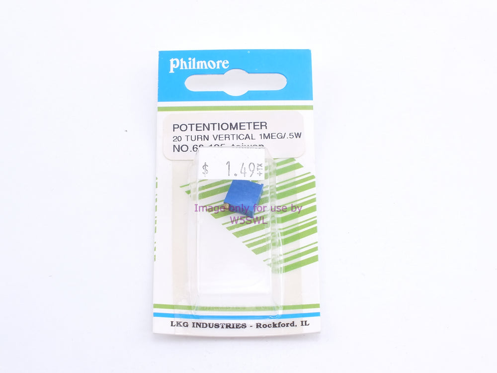 Philmore 68-105 Potentiometer 20 Turn Vertical-1MEG/.5W (bin63) - Dave's Hobby Shop by W5SWL